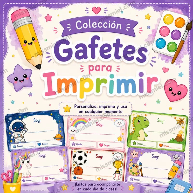 Colección de gafetes para imprimir